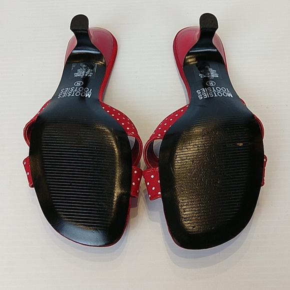 Mootsies Tootsies | Shoes | Red With Red White Polka Dot Kitten Heel Sandals | Poshmark